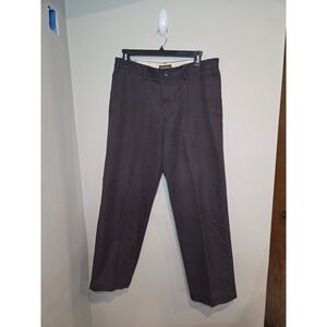 Eddie Bauer Relaxed Fit Chino Pants Mens 36x34 Gray Herringbone Cotton Trousers
